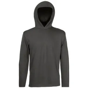 Футболка "Long Sleeve Hooded T", светлый графит_L, 100% х/б, 160 г/м2