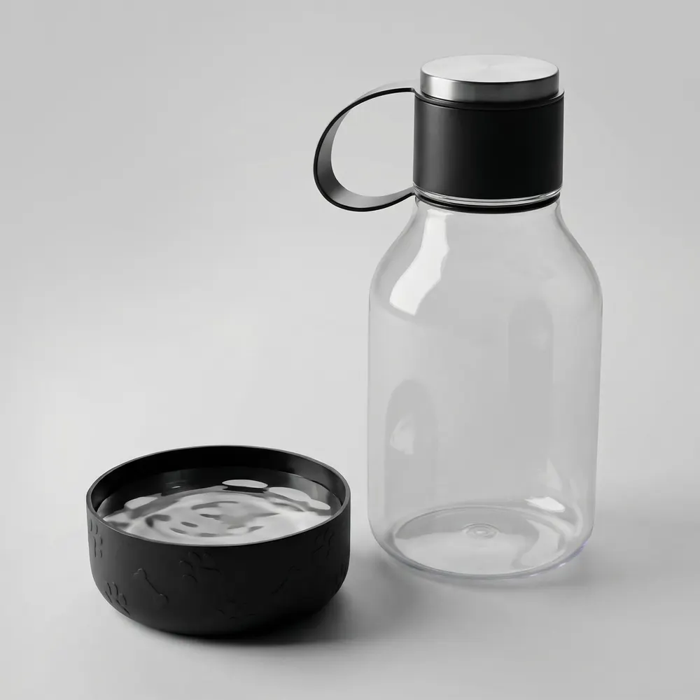 Бутылка для воды 2-в-1 «Dog Bowl Bottle» со съемной миской для питомцев, 1500 мл