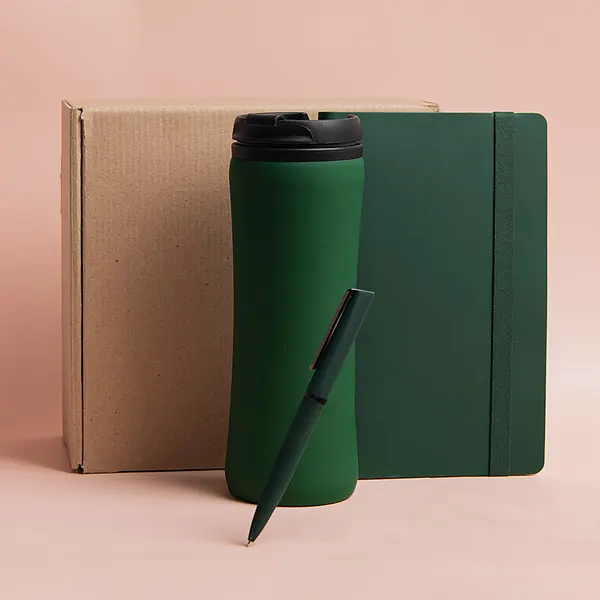 Набор подарочный OFFICEKIT: термос, ежедневник, ручка, стружка, коробка