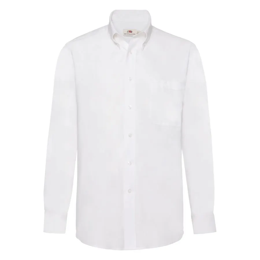 Рубашка "Long Sleeve Oxford Shirt", белый_S, 70% х/б, 30% п/э, 130 г/м2
