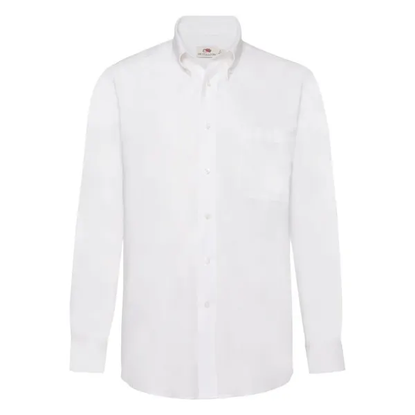 Рубашка "Long Sleeve Oxford Shirt", белый_S, 70% х/б, 30% п/э, 130 г/м2