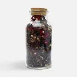 черный с соком ананаса с вишней, цветками и коркой граната и лемонграссом
