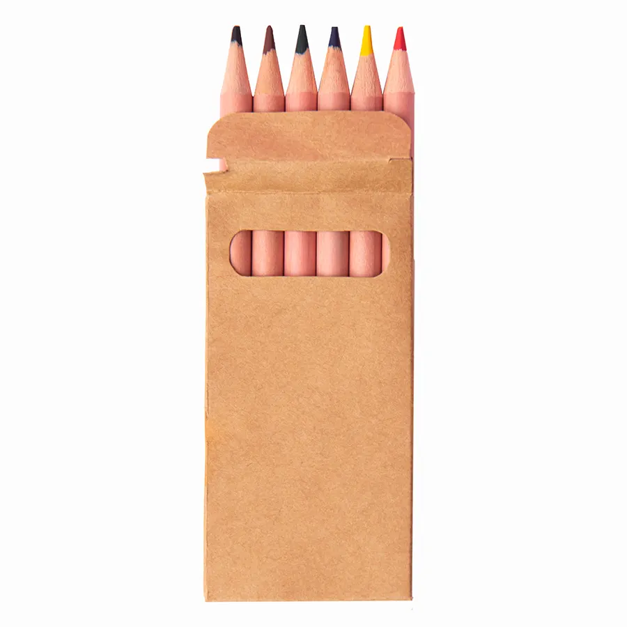 Цветные карандаши мини TINY,6 цветов, дерево, картон