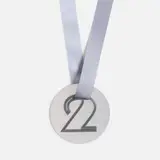 серебристая с 3D-подвеской Symbol, цифра 2