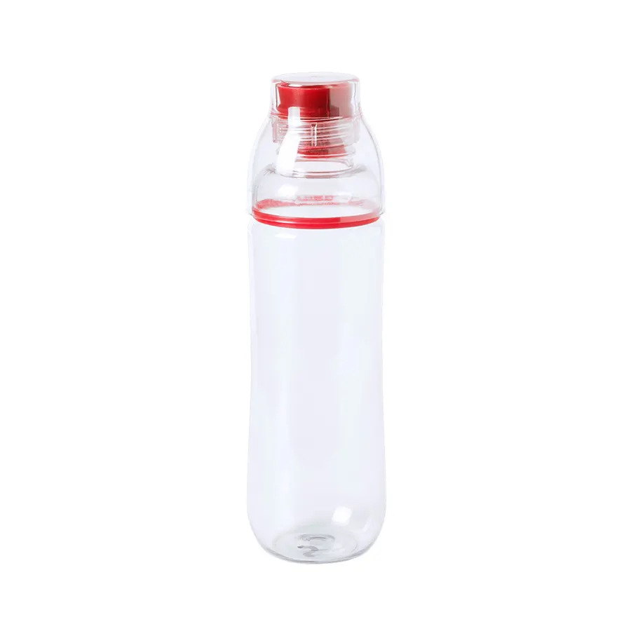 Бутылка для воды FIT, 700 мл, 24,5х7,4см, прозрачный с красным, пластик rPET