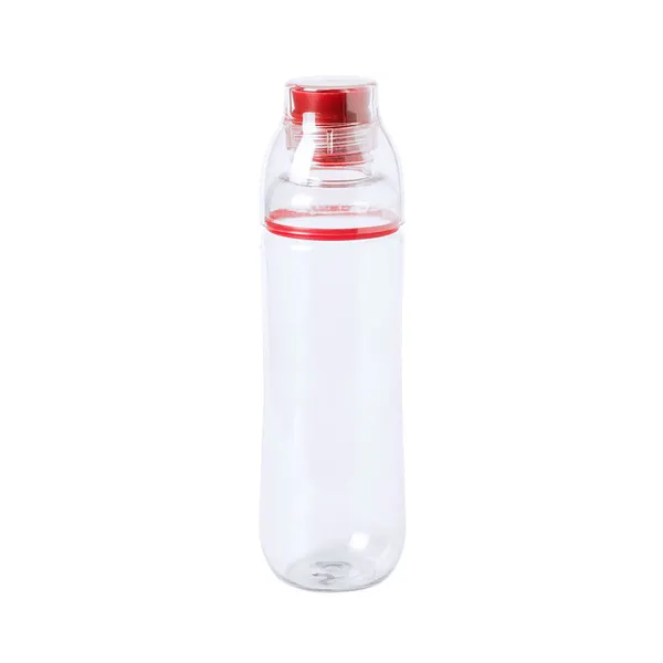 Бутылка для воды FIT, 700 мл, 24,5х7,4см, прозрачный с красным, пластик rPET