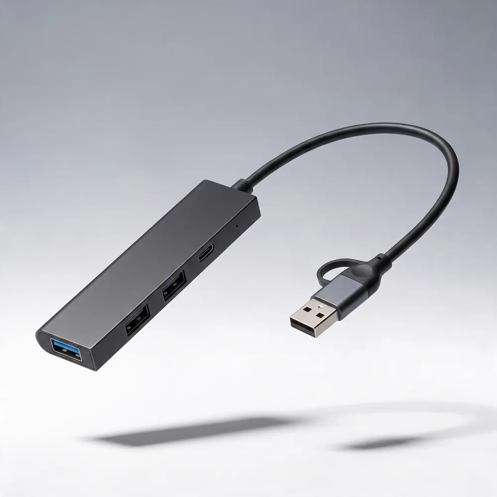 USB-хаб «Command» с коннектором 2-в-1 USB-C и USB-A, 2.0/3.0