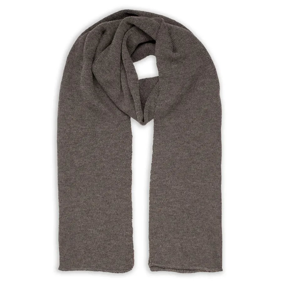 Шарф вязаный  двойной "WIND SCARF"_серый, 100% акрил