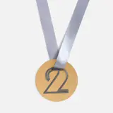 золотистая с 3D-подвеской Symbol, цифра 2