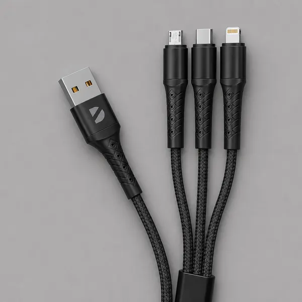 Дата-кабель Armor 3 в 1: micro USB, USB-C, Ligthning, 1.2м