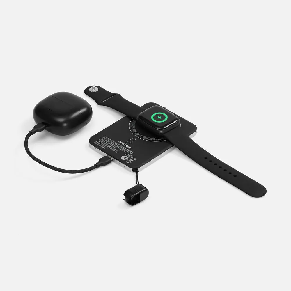 Магнитный аккумулятор с быстрой и беспроводной зарядкой смартфона, часов и наушников Seven Mil, 5 000 мАч