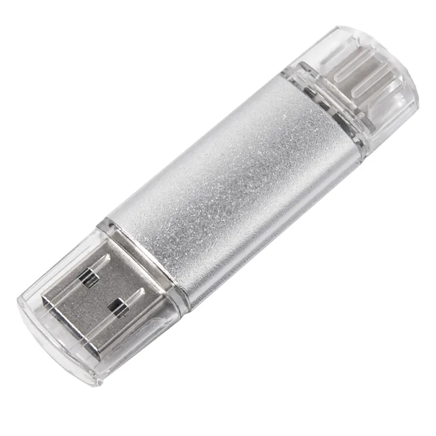 USB flash-карта ASSORTI OTG Type-C (16Гб), серебристая, 6,3х1,7х0,8 см, металл